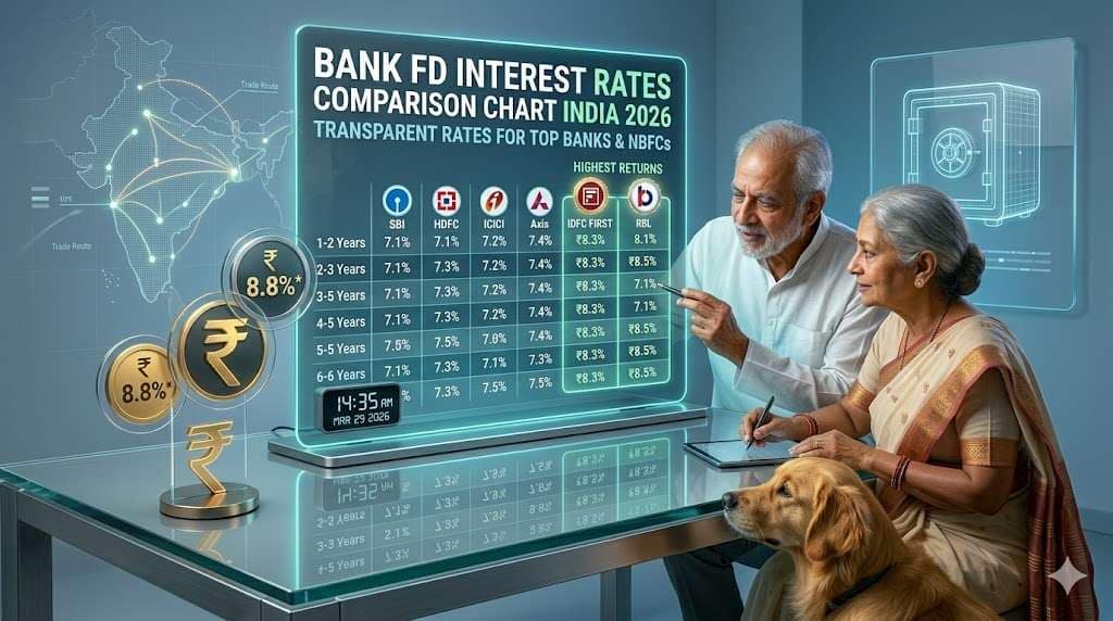 best FD interest rates in India 2026 bank comparison chart